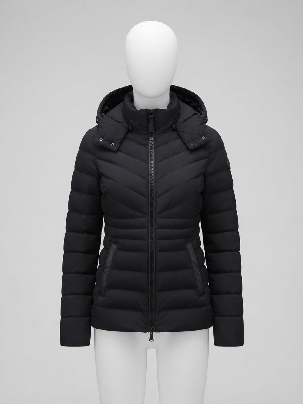 Mackage Black Hooded Quilted Women's Puffer Jacket
